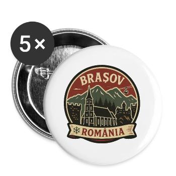 Brașov Mountain Landscape Design - Buttons large 2.2''/56 mm (5-pack) - white - Front