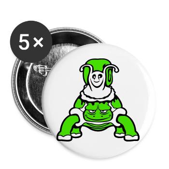 2 Friends Turtle Snail Riding Team Crew - Buttons large 2.2''/56 mm (5-pack) - white - Front