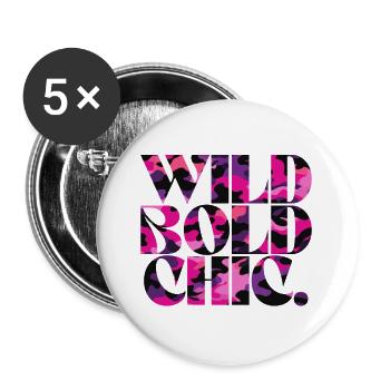 Wild Bold Chic Camo Muster Design - Buttons groß 56 mm (5er Pack) - Weiß - Vorne