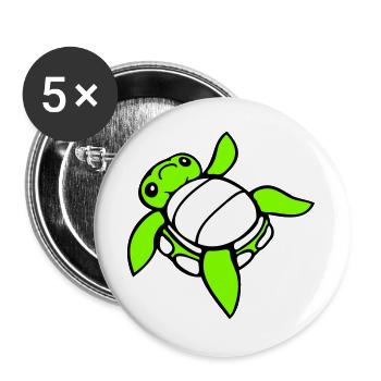 Schildkröte auf Rücken umgekippt hilflos Seite süß - Buttons groß 56 mm (5er Pack) - Weiß - Vorne