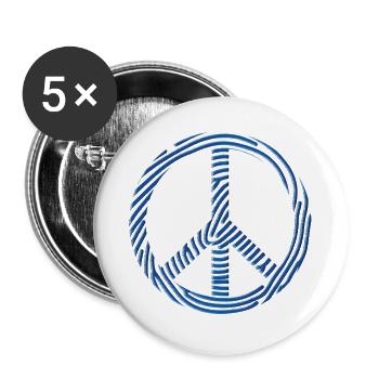 Signe de paix - Lot de 5 grands badges (56 mm) - blanc - Devant