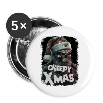 Zombie with Santa hat - Buttons large 2.2''/56 mm (5-pack) - white - Front