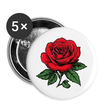 Rose - Buttons large 2.2''/56 mm (5-pack) - white - Front
