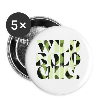 Wild Bold Chic Camouflage Chic - Buttons large 2.2''/56 mm (5-pack) - white - Front