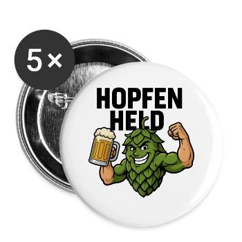 Funny Hops With Beer Mug October Festival - Buttons large 2.2''/56 mm (5-pack) - white - Front