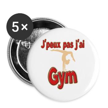 J'ai Gym Humour  - Lot de 5 grands badges (56 mm) - blanc - Devant