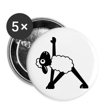 Yoga Mouton - Lot de 5 grands badges (56 mm) - blanc - Devant