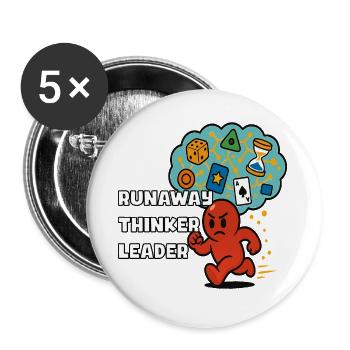 Ausreißerischer Denker - Buttons groß 56 mm (5er Pack) - Weiß - Vorne