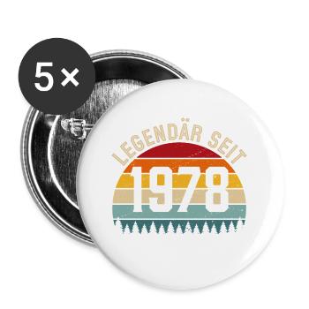 Legendary since 1978 – Born in 1978 - Buttons large 2.2''/56 mm (5-pack) - white - Front