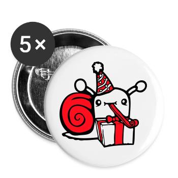 Snail Birthday Party Gifts Hat Cute - Buttons large 2.2''/56 mm (5-pack) - white - Front