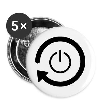 Redémarrage du circuit - Lot de 5 grands badges (56 mm) - blanc - Devant