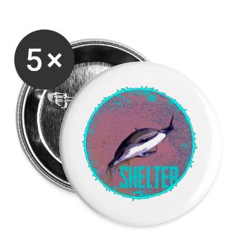 Cercle de l’abri des dauphins - Lot de 5 grands badges (56 mm) - blanc - Devant