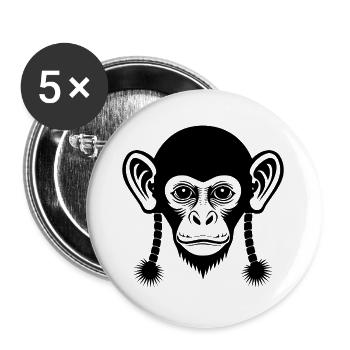 Edge Affenkopf Pure Sound Edition Shirt - Buttons groß 56 mm (5er Pack) - Weiß - Vorne