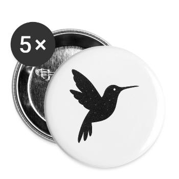 Silhouette de colibri scintillant - Lot de 5 grands badges (56 mm) - blanc - Devant