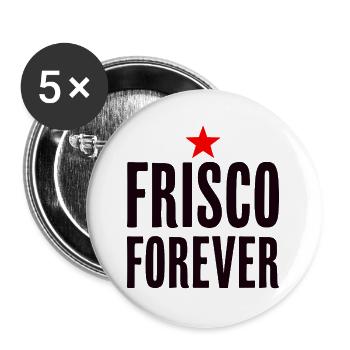Frisco Forever San Francisco City Love - Lot de 5 grands badges (56 mm) - blanc - Devant