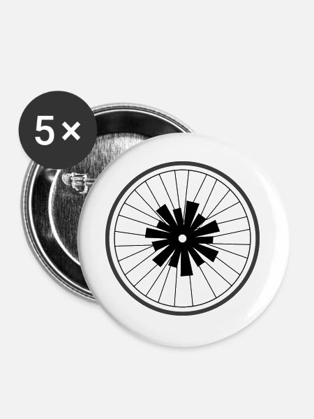 Asterisk Rad von Cean - Buttons groß 56 mm (5er Pack) - Weiß