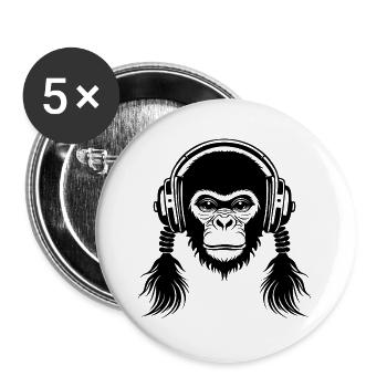 Hardcore Monkey Head Stunt Beat Edition Chemise - Lot de 5 grands badges (56 mm) - blanc - Devant