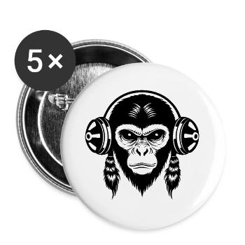 Rhythm Monkey Head Motion Street Edition Chemise - Lot de 5 grands badges (56 mm) - blanc - Devant