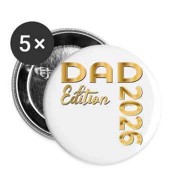 DAD 2026 BABY ANNOUNCEMENT - Buttons large 2.2''/56 mm (5-pack) - white - Front