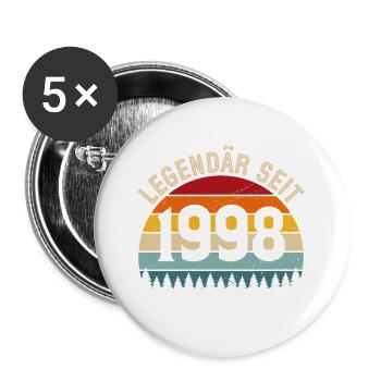 Légendaire depuis 1998 – Né en 1998 - Lot de 5 grands badges (56 mm) - blanc - Devant