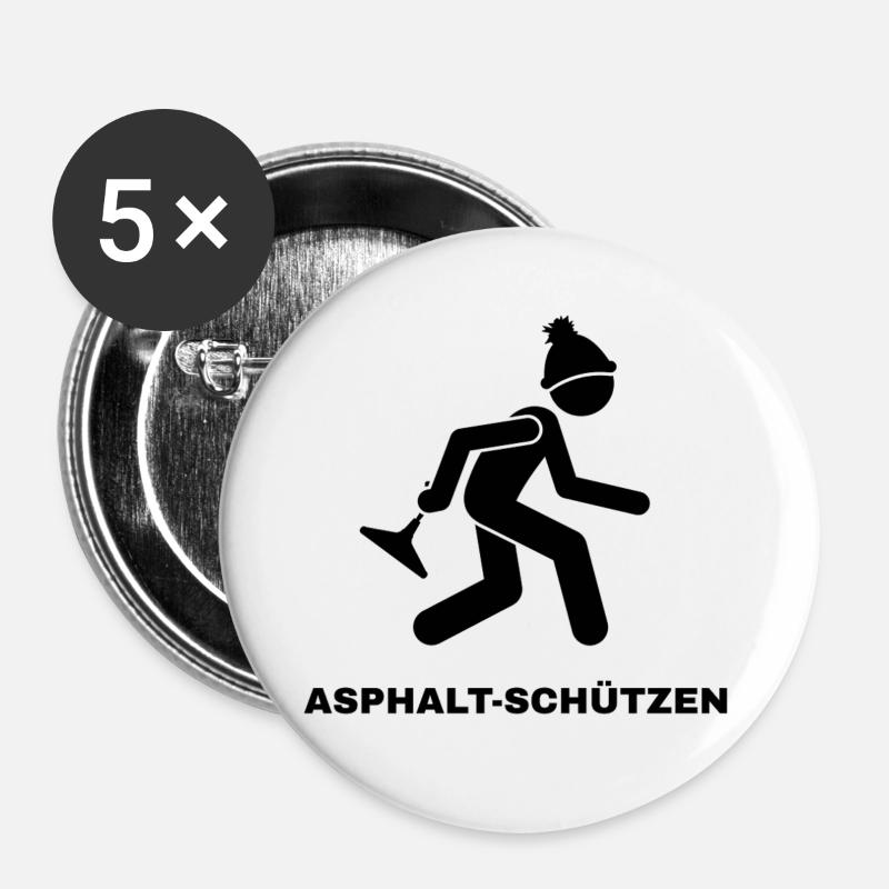 ASPHALT SHOOTERS - Buttons large 2.2''/56 mm (5-pack) - white