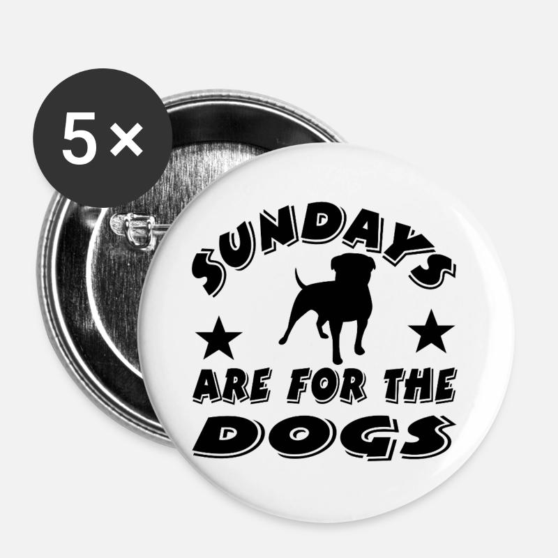 Hunde - Buttons groß 56 mm (5er Pack) - Weiß