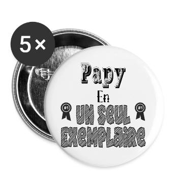 Opa in einer einzigen Kopie - Buttons groß 56 mm (5er Pack) - Weiß - Vorne