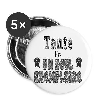 Aunt In One Copy - Buttons large 2.2''/56 mm (5-pack) - white - Front