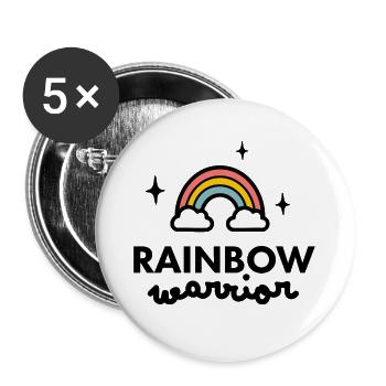 Rainbow Warrior logo - Buttons large 2.2''/56 mm (5-pack) - white - Front