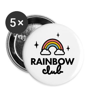 Rainbow Club logo - Buttons large 2.2''/56 mm (5-pack) - white - Front