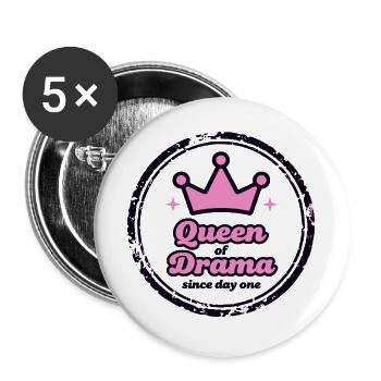 Reine du drame T-shirt à capuche Fun - Lot de 5 grands badges (56 mm) - blanc - Devant