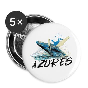 Blaue abstrakte Welle mit Buckelwal - Buttons groß 56 mm (5er Pack) - Weiß - Vorne