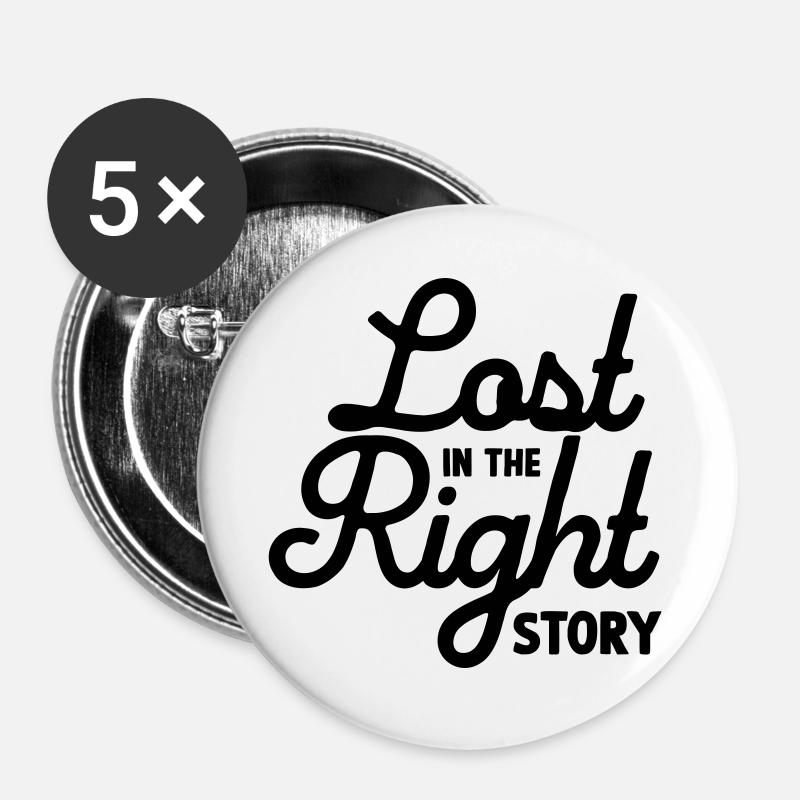Lost in the Right Story - Buttons large 2.2''/56 mm (5-pack) - white