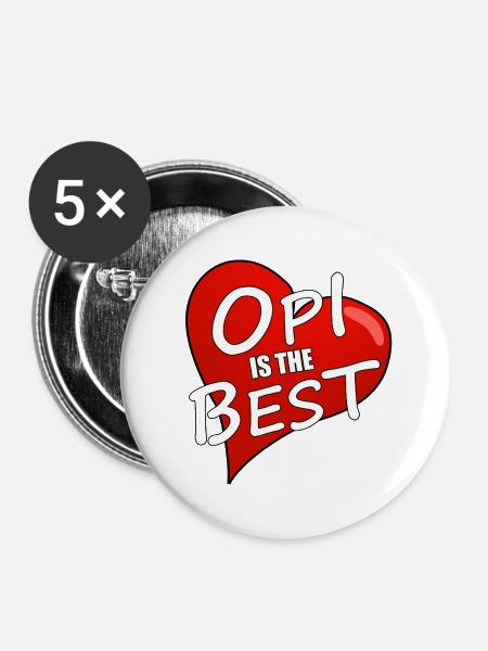 OPI IS THE BEST - Buttons groß 56 mm (5er Pack) - Weiß