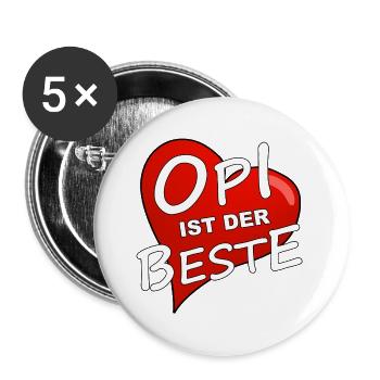 OPI IST DER BESTE - Buttons groß 56 mm (5er Pack) - Weiß - Vorne