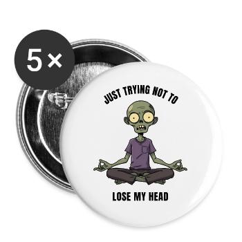 Zombie Zen in Lotus Position Meditation - Buttons large 2.2''/56 mm (5-pack) - white - Front