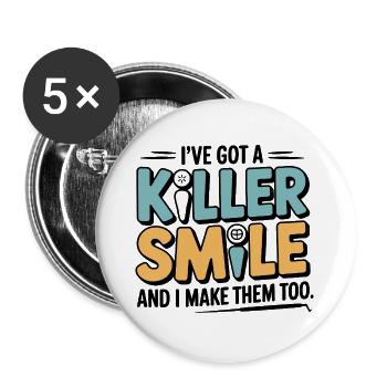 Outil d'occlusion pour technicien dentaire - Lot de 5 grands badges (56 mm) - blanc - Devant