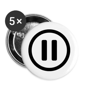 Icône Pause - Lot de 5 grands badges (56 mm) - blanc - Devant