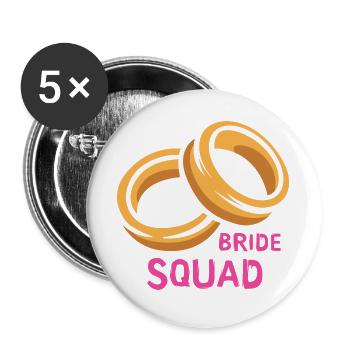 Bride Squad Rings Hen Party - Buttons large 2.2''/56 mm (5-pack) - white - Front