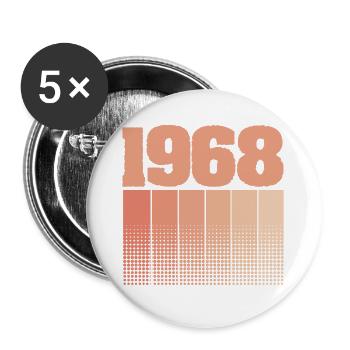 1968 - Lot de 5 grands badges (56 mm) - blanc - Devant