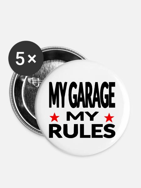 Garage - Buttons groß 56 mm (5er Pack) - Weiß