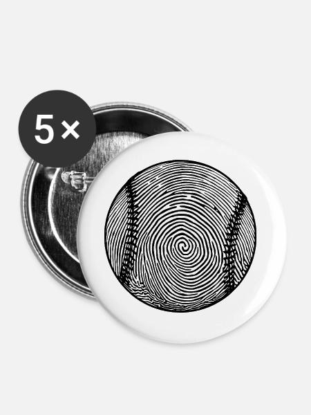Liebe Baseball Kunstwerk Baseball - Buttons groß 56 mm (5er Pack) - Weiß