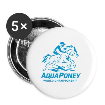 AquaPony World Championship - Buttons large 2.2''/56 mm (5-pack) - white - Front