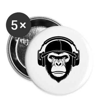 Graffiti Beat Edition Streetstyle Monkey Head Chemise - Lot de 5 grands badges (56 mm) - blanc - Devant