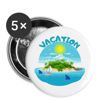 Tropical island idyll beach design - Buttons large 2.2''/56 mm (5-pack) - white - Front