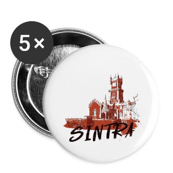 Palais de Pena Sintra illustration ocre rouge - Lot de 5 grands badges (56 mm) - blanc - Devant