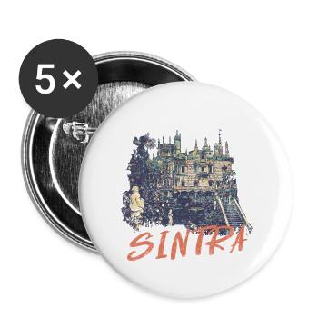 Palais de Regaleira Sintra lieu magique, Portugal - Lot de 5 grands badges (56 mm) - blanc - Devant