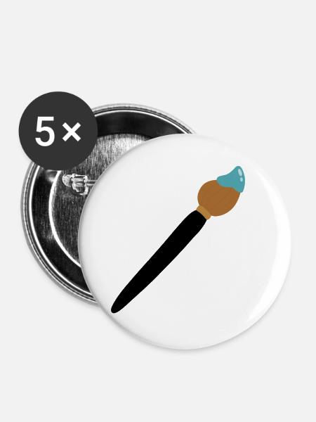 Pinsel - Buttons groß 56 mm (5er Pack) - Weiß