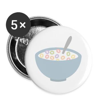 Pastel Cereal Bowl Illustration - Buttons large 2.2''/56 mm (5-pack) - white - Front