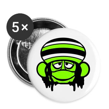 Frog Reggae Music Rasta Hair Hat Jamaica Fun - Buttons large 2.2''/56 mm (5-pack) - white - Front
